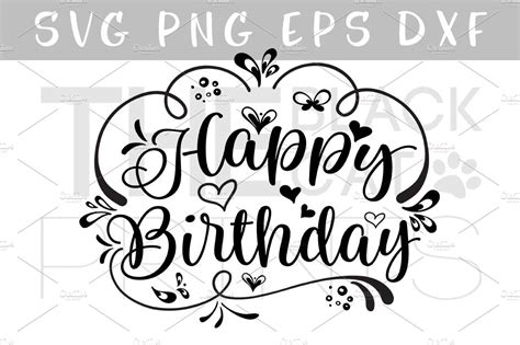 Topper Happy Birthday Svg File 4pics Dxf Cdr Svg Ai Files Cnc Cut