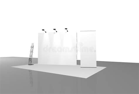 Booth Expo Design Exhibition White Advertising Surfaces 3d Rendering 3d