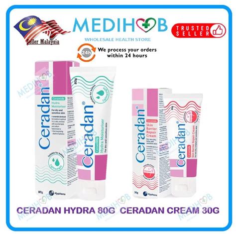 Ceradan Skin Barrier Repair Cream 30g Exp12 2024 And Ceradan Hydra Moisturiser 30g 80g Exp08