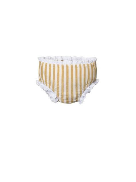 Bañador para niña en color nude con volantes María Alawa Swimwear
