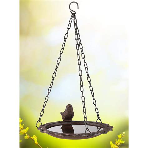 Buy Cast Iron Heavy Duty Hanging Bird Bath Feeder Vintage Bronze