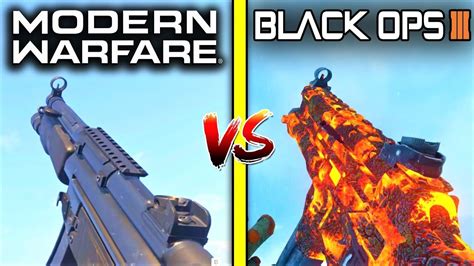 Modern Warfare 2019 VS Call Of Duty Black Ops 3 Weapons Comparison