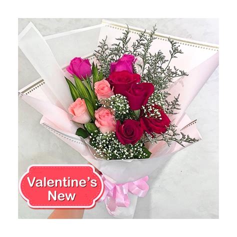 Send Valentines Day Flowers to Philippines | Valentines 9 Mixed Roses ...