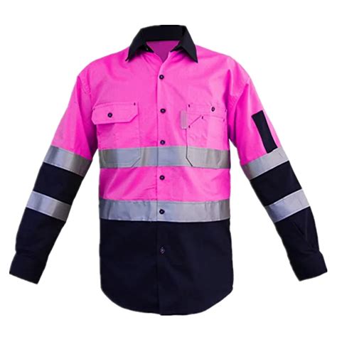 100 Cotton Drill 190gsm Safety Shirt Two Tone 3m Reflective High