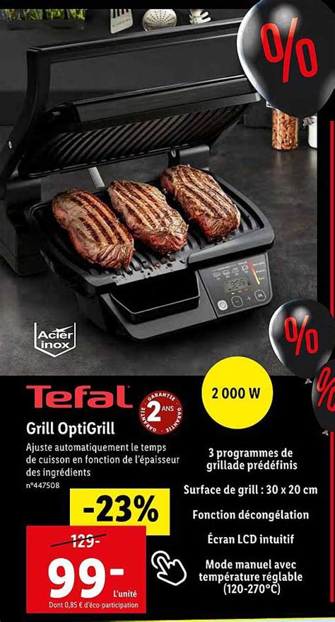 Promo Tefal Grill Optigrill Chez Lidl Icatalogue Fr