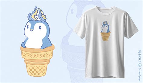 Descarga Vector De Diseño De Camiseta De Helado De Pingüino