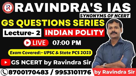 GS Questions Series Indian Polity Class 2 GS By Ravindra Sir