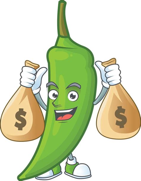 Green chili cartoon character 19893805 Vector Art at Vecteezy