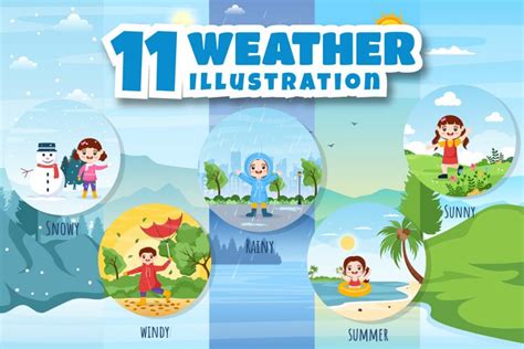 Types Of Weather Conditions Illustration