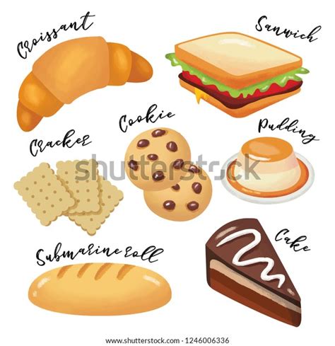 Hand Draw Bakery Illustration 01 Stock Vector Royalty Free 1246006336