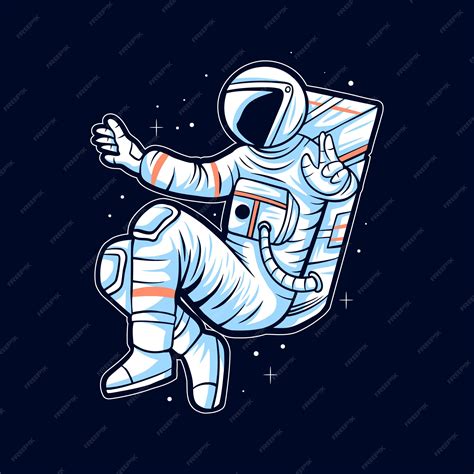 Astronauta Flota En Ilustraciones De Ilustración De Espacio Vector Premium