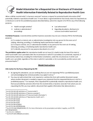 Fillable Online Hhs Ocr Model Attestation Form Re Reproductive Health