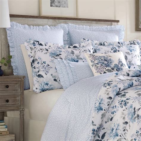 Laura Ashley Chloe Blue Cotton European Sham 2 Piece Set On Sale Bed Bath And Beyond 24086541