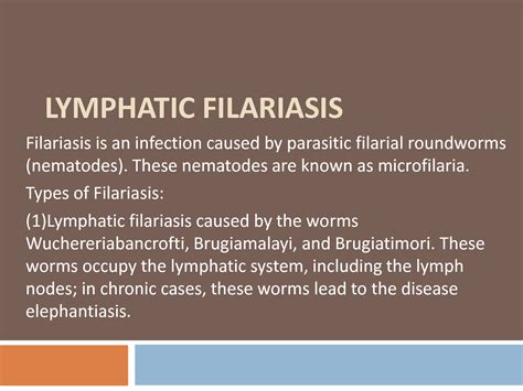 SOLUTION Lymphatic Filariasis Studypool