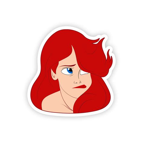 The Little Mermaid Ariel Sigh Face Sticker – stickermirchi.com