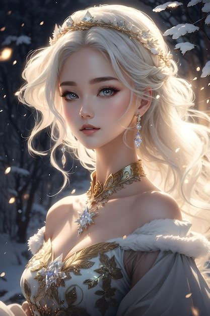 Premium AI Image Blonde Grace Korean Princess In Metallic OffShoulder