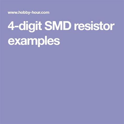 4-digit SMD resistor examples | Resistor, Example, Digit