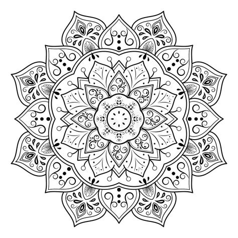 Fiore Circolare Mandala In Stile Floreale Vintage Modello Vector