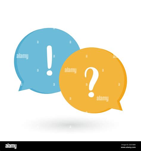 Question mark and exclamation mark icon. Online communication and ...