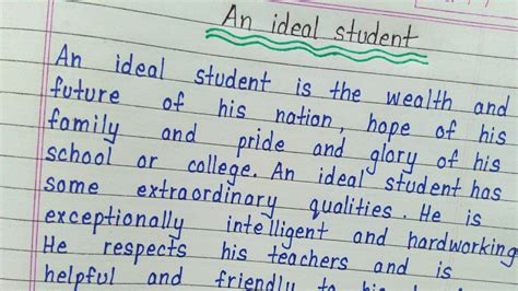 An Ideal Student Essay In English Youtube