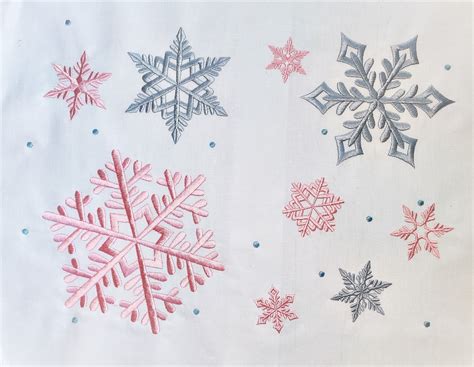 Snowflakes Machine Embroidery Designs Set Of Snowflake In Etsy