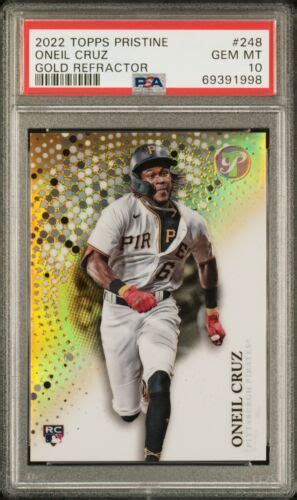 2022 Topps Pristine 248 Oneil Cruz Rc Gold Refractor Psa 10 Gem Ebay