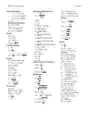 PHYS 211 FAll 2020 Equation Sheet Pdf PHYS 211 Equation Sheet Fall