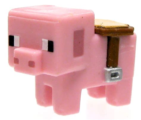 Minecraft Stone Series 2 Saddled Pig 1 Mini Figure Loose Mattel Toys