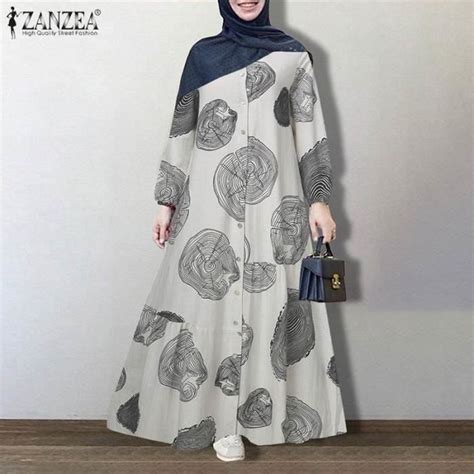 Robe Femmes Duba Abaya Turquie Hijab Robe Zanzea Vintage Robe De