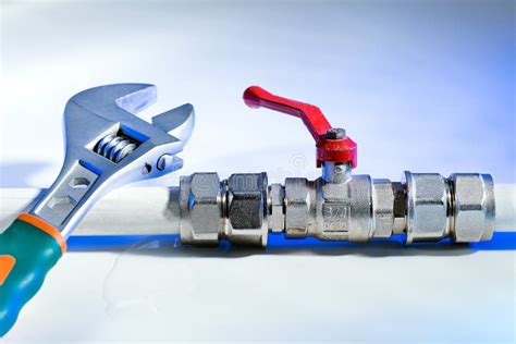 Water Leak on a Water Pipe. Repair Plumbing Stock Photo - Image of installing, repairing: 146070136