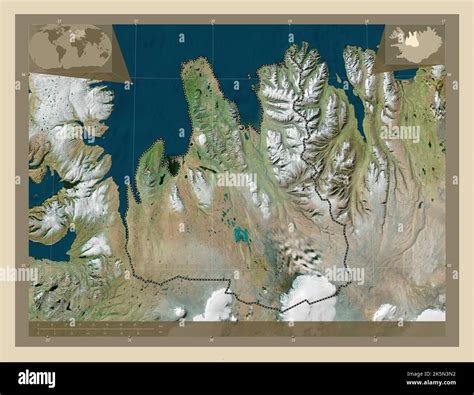 Norurland vestra región de Islandia Mapa satelital de alta resolución