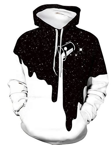 Mens Hoodie Pullover Hoodie Sweatshirt Graphic Color Block Starry Sky