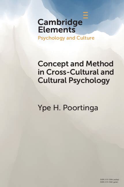 Concept And Method In Cross Cultural And Cultural Psychology