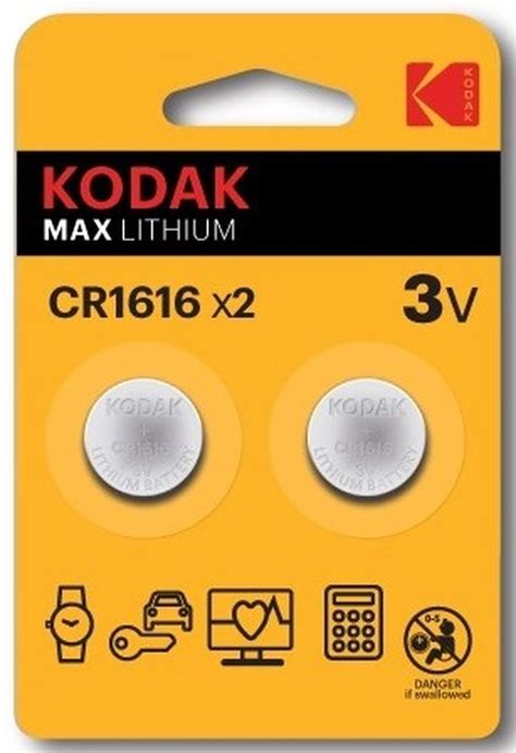 Kodak Max Lithium CR1616 2 Pack Bol