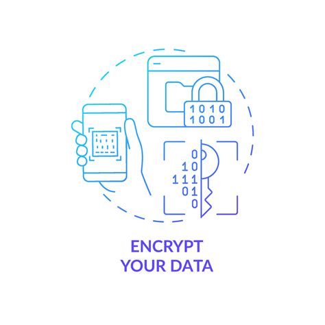 Data encryption to save privacy blue gradient concept icon. Personal