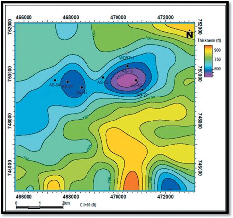 Isopach Map Based On D Seismic Showing The Thickness Variations From