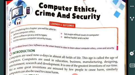 Computer Chapter 8 Computer Ethics Crime And Security Part 1 Youtube