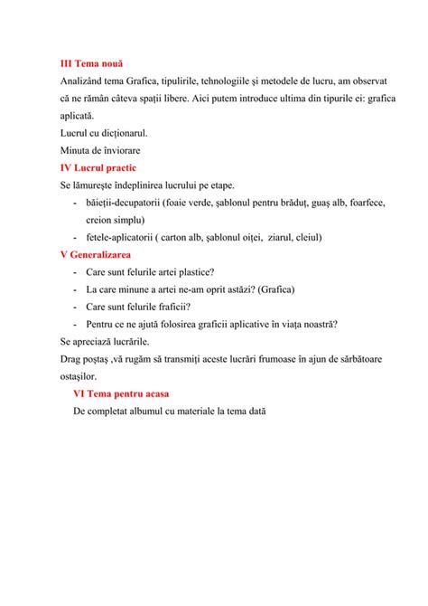 Proiect Didactic Grafica Pdf