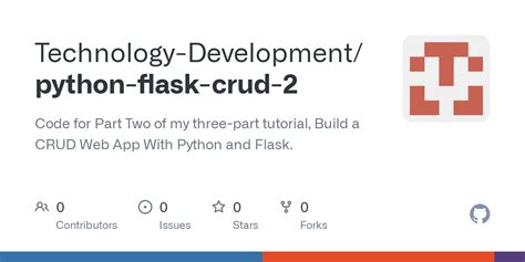 Github Technology Development Python Flask Crud Code For Part Two