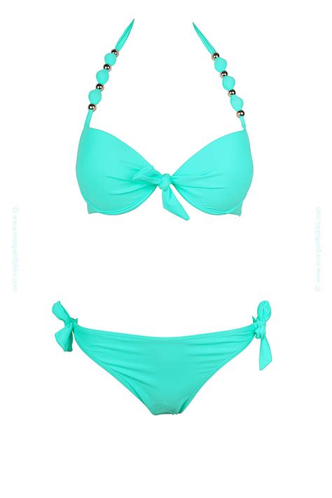 Maillot De Bain Boules Push Up Vert Maillot De Bain Tendance