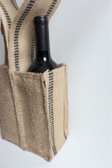 Double Wine Tote Made With Upcycled Coffee Sack Coffee Sacks Double