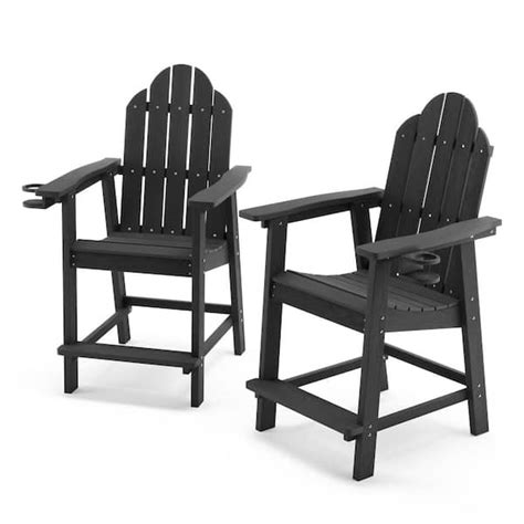 Lue Bona Linda Black Tall Weather Resistant Outdoor Adirondack Chair