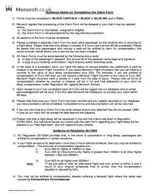 Eu Flight Delay Compensation Claim Form - Fill Online, Printable ...