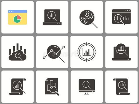 Sistema Del Icono Del An Lisis De Datos Ejemplos Aislados En Blanco