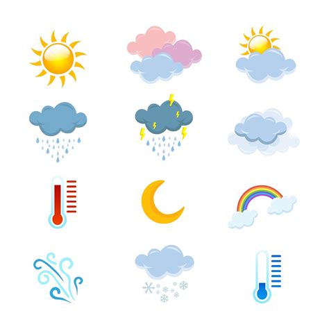 Colorful Weather Icon Set 2209332 Vector Art At Vecteezy