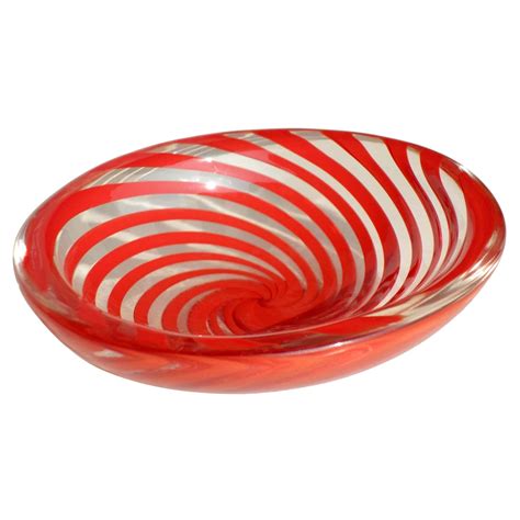 1950 Mezza Filigrana Carlo Scarpa Venini Italian Design Murano Glass Bowl For Sale At 1stdibs