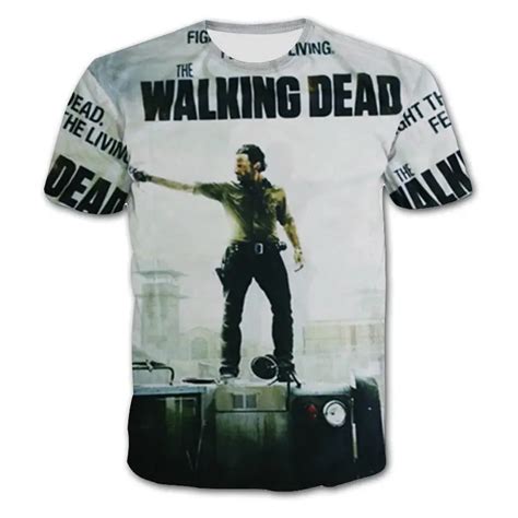 The Walking Dead Characters Printed T Shirts Fashion Short Sleeve Tops Tees Plus Size 5xl Rick