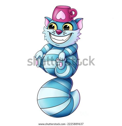 Cute Cartoon Cat Funny Blue Cat Stock Illustration 2225889637 ...