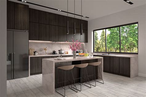 Modern Kitchen Render Vray Sketchup On Behance