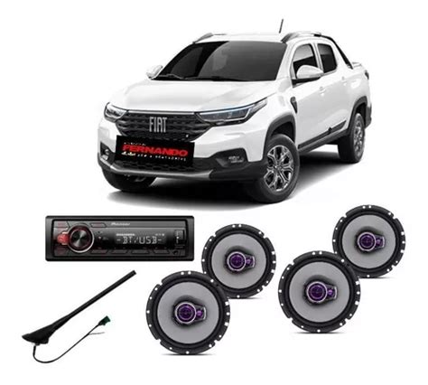 Kit Som Radio Pioneer Auto Falante Antena Fiat Strada